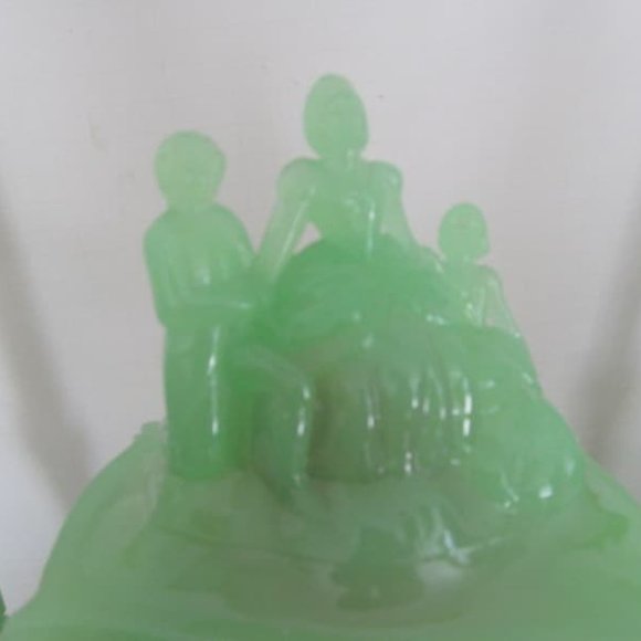 Jadeite Accents Uranium Jadeite Figurine New Martinsville Martha Washington Uranium Glass